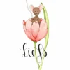 Anillustration Ansichtkaart Muisje in tulp - liefs