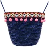 BB Klostermann Schoudertas met Roze Pompons Blauw