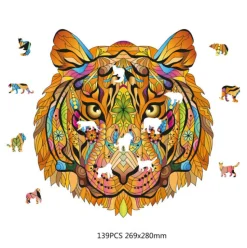 Eureka Regenboog Houten Puzzel Tijger
