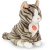 Hermann Teddy Knuffel Kat Grijs Getijgerd Zittend
