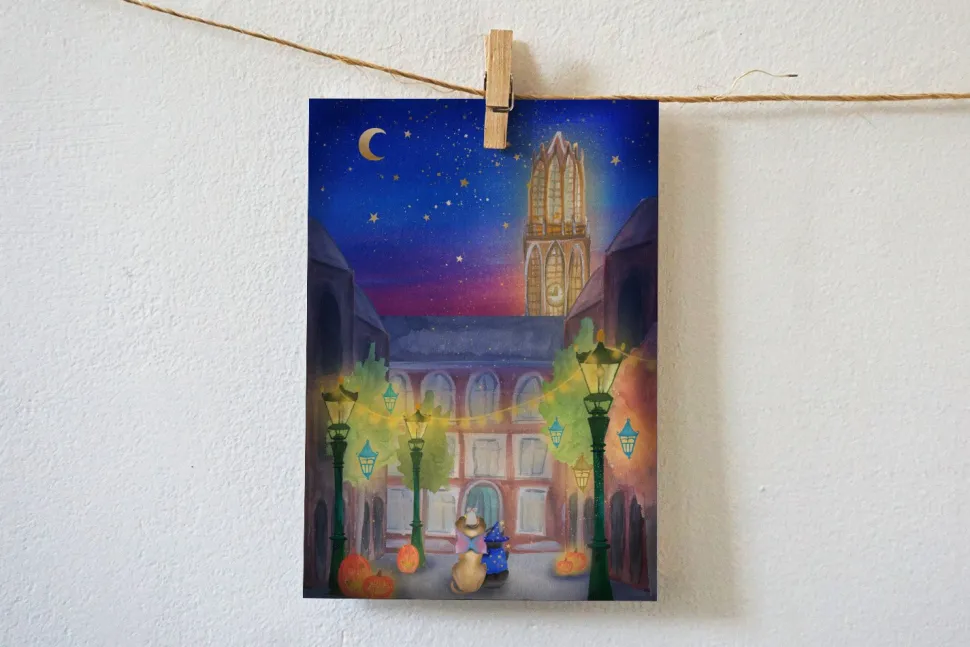 Lotte Drouen Ansichtkaart Halloween in Utrecht