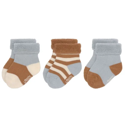 Lässig Terry Kindersokjes Light Blue Caramel Set 3-delig