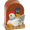 Weizenkorn Spaarpot 3D Kippen Hout