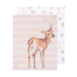 Wrendale Designs Wenskaart Loved Deerly - It's a Girl